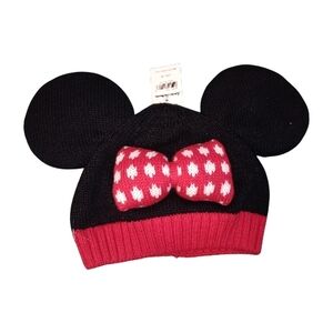 Hanna Andersson Black Hat with Pink Polka Dot Bow